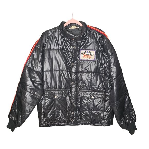 Wynn's Xtend Other - VTG Wynns Xtend Official Racing Puffer Jacket LG Black Snap Zip Closure USA 70s
